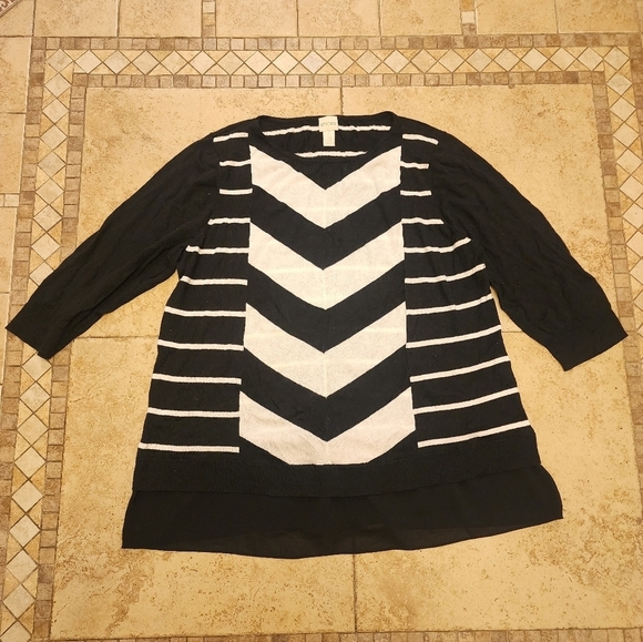 Chico's Sweaters - Chico's Striped Light Weight Sweater